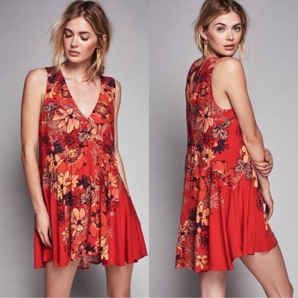 NWT Free People Red Floral Dress
